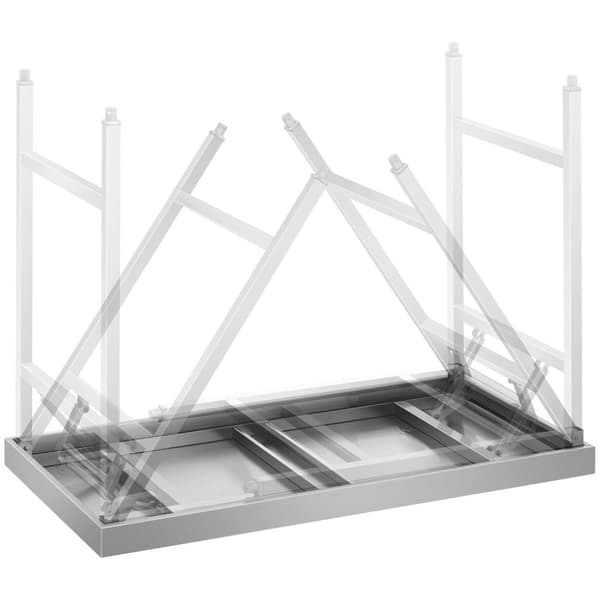 Royal Catering Rostfri arbetsbänk - Hopfällbar - 120 x 70 cm - 215 kg