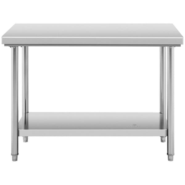 Royal Catering Rostfri arbetsbänk - 120 x 60 cm - Bärkraft 137 kg