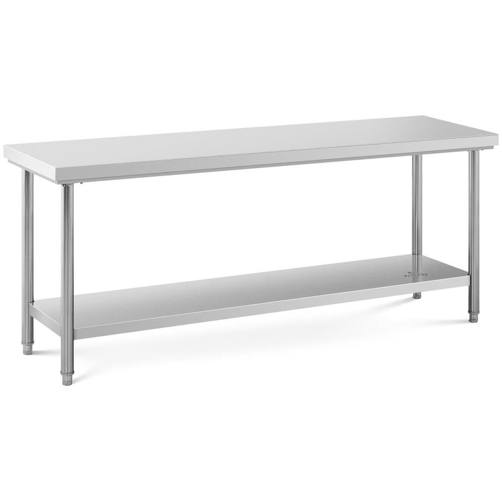 Royal Catering Rostfri arbetsbänk - 200 x 60 cm - 195 kg lastkapacitet - royal_catering