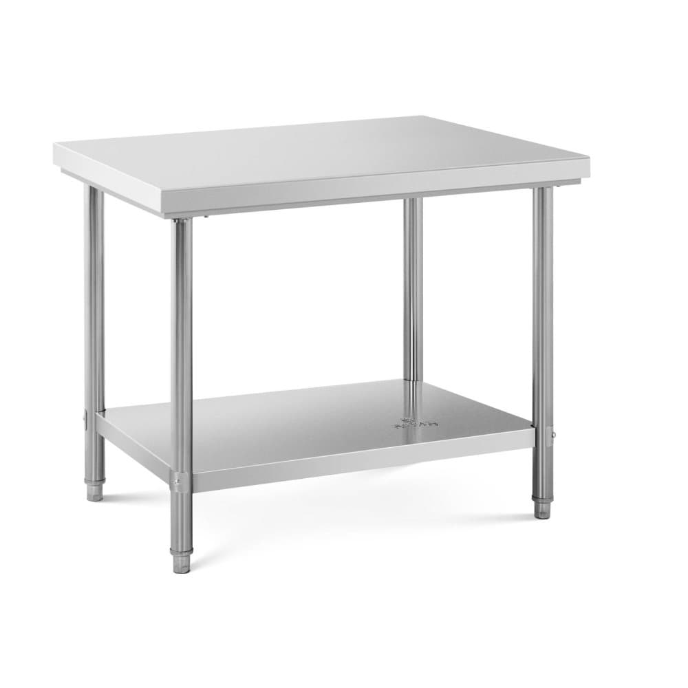 Royal Catering Rostfri arbetsbänk - 100 x 70 cm - 190 kg lastkapacitet - Royal Catering