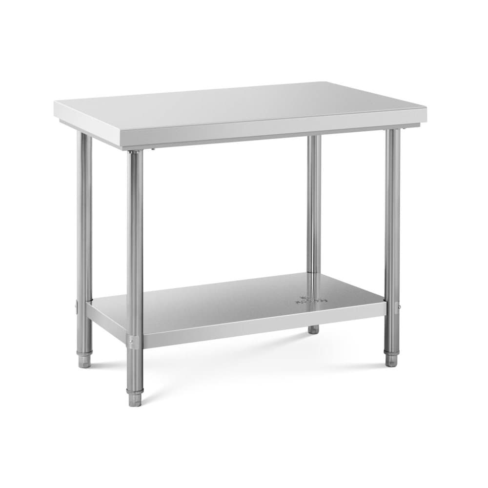 Royal Catering Rostfri arbetsbänk - 100 x 60 cm - 186 kg lastkapacitet - Royal Catering