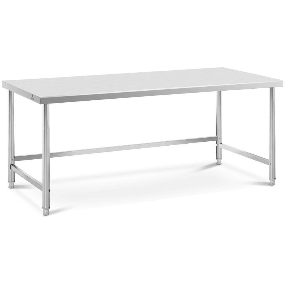 Royal Catering Rostfri arbetsbänk - 200 x 90 cm - 100 kg lastkapacitet - royal_catering