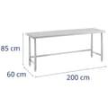 Miniatyrbild 6 av 6: Royal Catering Rostfri arbetsbänk - 200 x 60 cm - 95 kg lastkapacitet - royal_catering