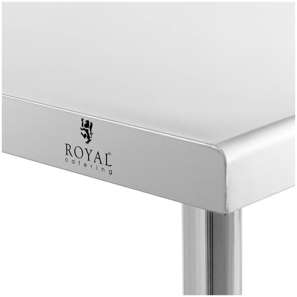 Royal Catering Rostfri arbetsbänk - 200 x 60 cm - 95 kg lastkapacitet - royal_catering