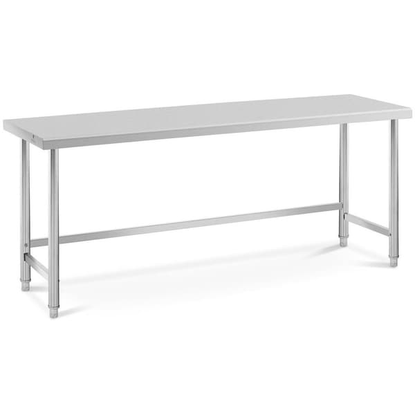 Royal Catering Rostfri arbetsbänk - 200 x 60 cm - 95 kg lastkapacitet - royal_catering