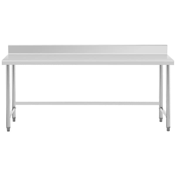 Royal Catering Rostfri arbetsbänk - 200 x 70 cm - Skyddskant - 95 kg lastkapacitet - Royal Catering