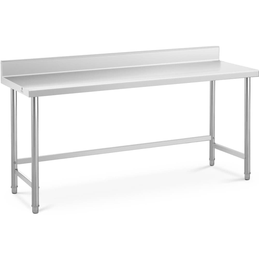Royal Catering Rostfri arbetsbänk - 180 x 60 cm - Skyddskant - 95 kg lastkapacitet - Royal Catering