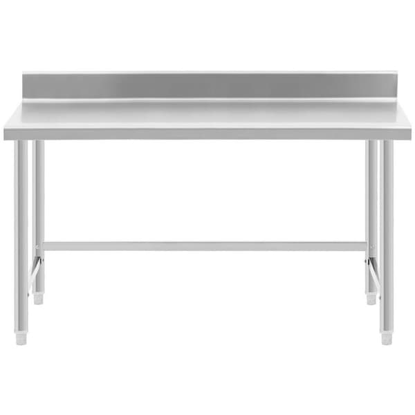 Royal Catering Rostfri arbetsbänk - 150 x 70 cm - Skyddskant - 93 kg lastkapacitet - Royal Catering
