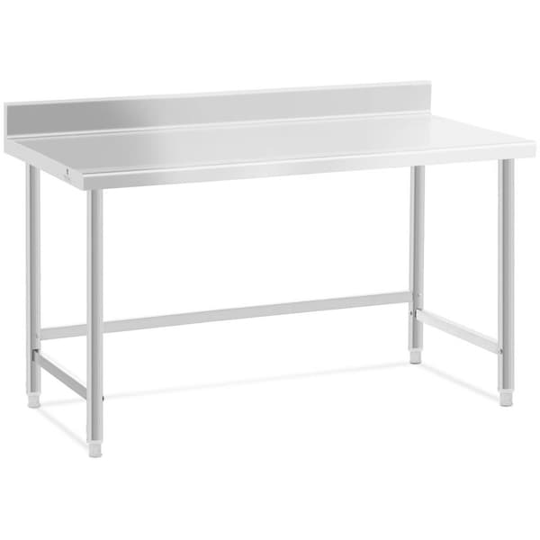 Royal Catering Rostfri arbetsbänk - 150 x 70 cm - Skyddskant - 93 kg lastkapacitet - Royal Catering