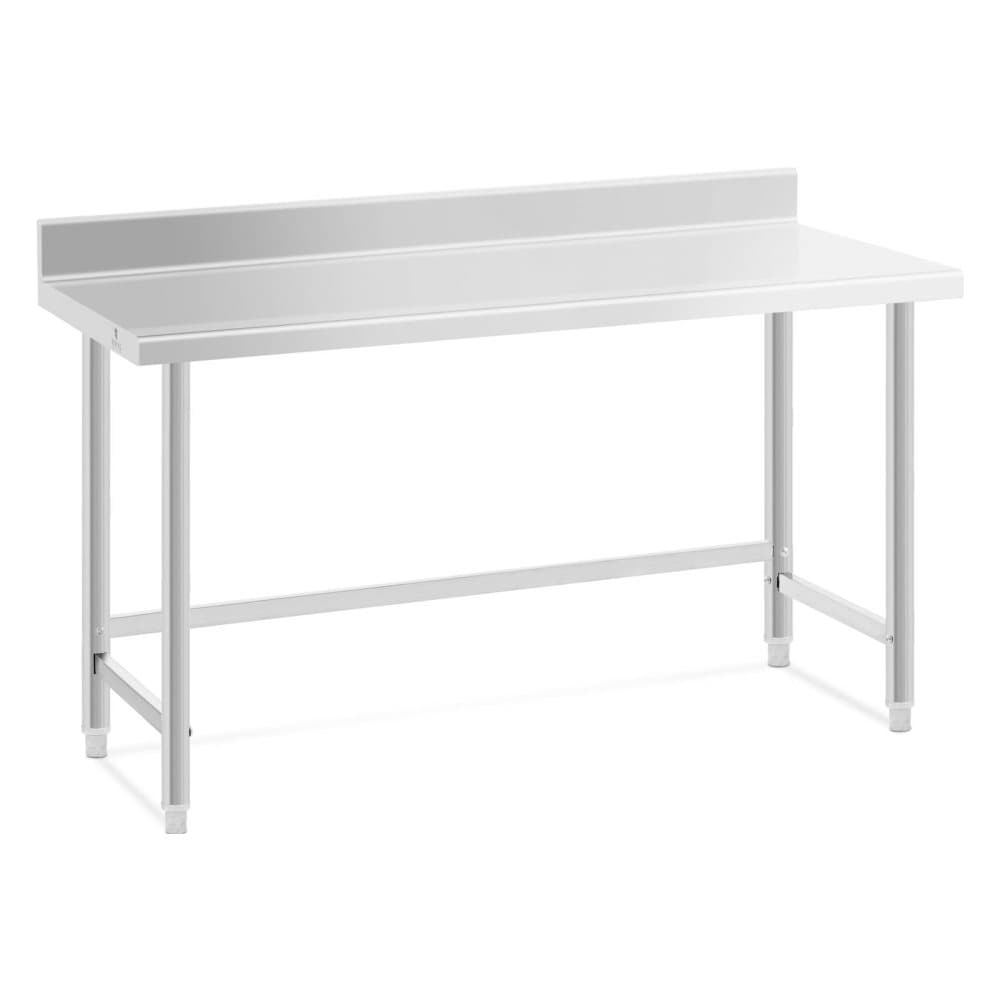 Royal Catering Rostfri arbetsbänk - 150 x 60 cm - Skyddskant - 90 kg lastkapacitet - Royal Catering
