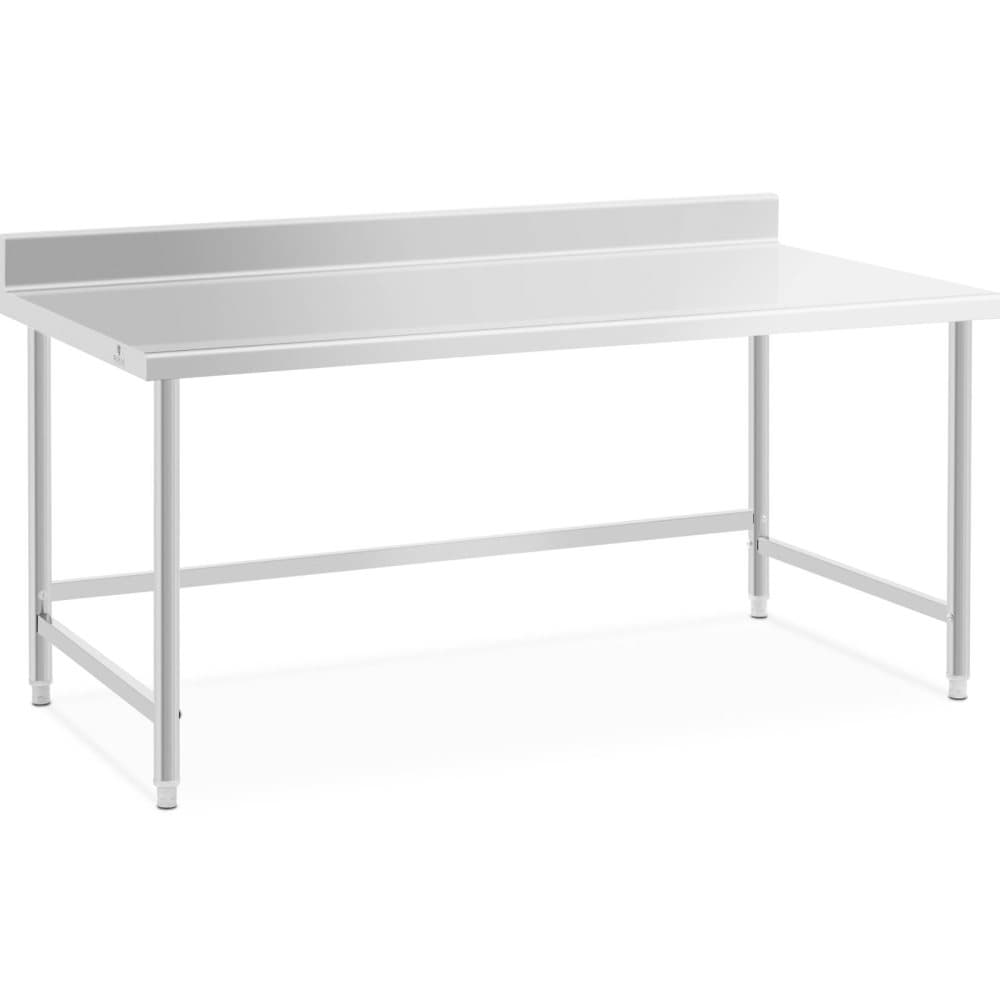 Royal Catering Rostfri arbetsbänk - 180 x 90 cm - Skyddskant - 98 kg lastkapacitet - Royal Catering