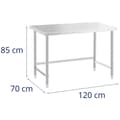 Miniatyrbild 6 av 6: Royal Catering Rostfri arbetsbänk - 120 x 70 cm - 93 kg lastkapacitet - royal_catering