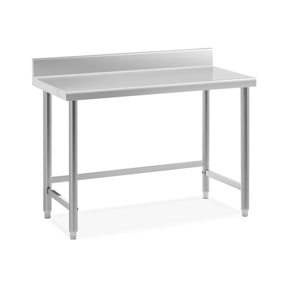 Royal Catering Rostfri arbetsbänk - 120 x 60 cm - Skyddskant - 91 kg lastkapacitet - Royal Catering