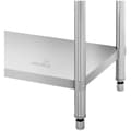 Miniatyrbild 2 av 5: Royal Catering Rostfri arbetsbänk med skyddskant - 180 x 60 x 16.5 cm - 226 kg - 2 hyllor - Royal Catering