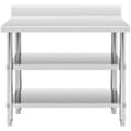 Miniatyrbild 4 av 5: Royal Catering Rostfri arbetsbänk med skyddskant - 100 x 60 x 16.5 cm - 199 kg - 2 hyllor - Royal Catering