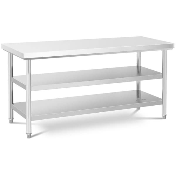 Royal Catering Rostfri arbetsbänk - 60 x 180 cm - 600 kg - 3 nivåer