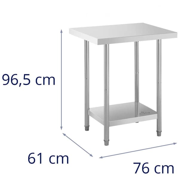 Royal Catering Rostfri arbetsbänk - 76 x 61 cm - Royal Catering - 400 kg lastkapacitet