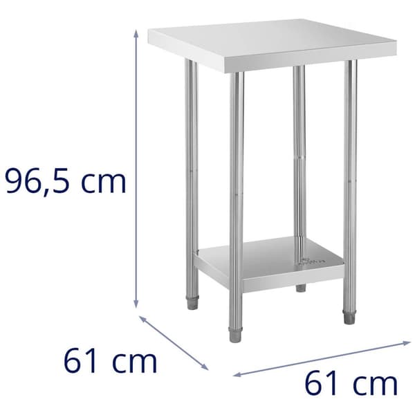 Royal Catering Rostfri arbetsbänk - 61 x 61 cm - Royal Catering - 480 kg lastkapacitet