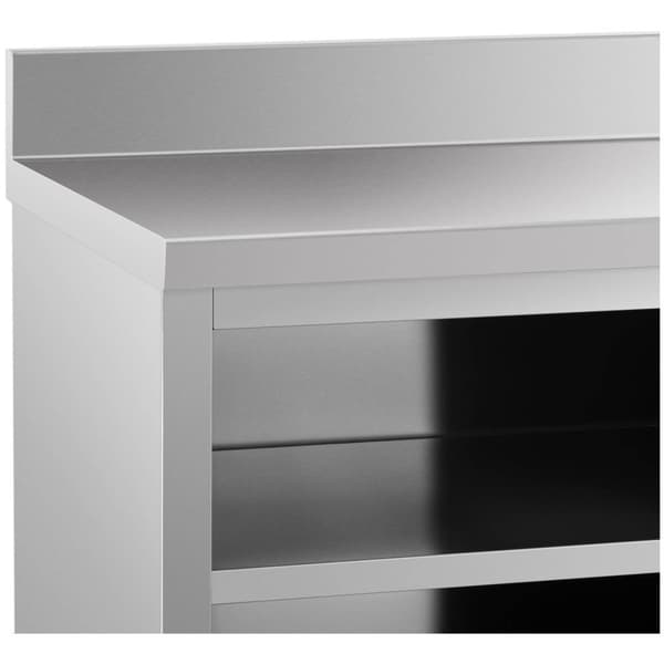 Royal Catering Rostfri arbetsbänk - 180 x 70 cm - Skyddskant - 600 kg lastkapacitet