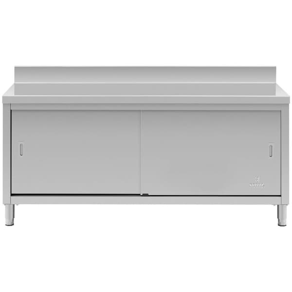 Royal Catering Rostfri arbetsbänk - 180 x 70 cm - Skyddskant - 600 kg lastkapacitet