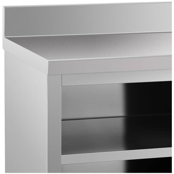 Royal Catering Rostfritt arbetsbord - 180 x 60 cm - Skyddskant - 600 kg lastkapacitet