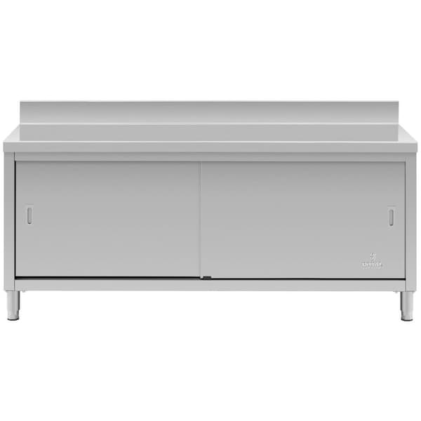 Royal Catering Rostfritt arbetsbord - 180 x 60 cm - Skyddskant - 600 kg lastkapacitet