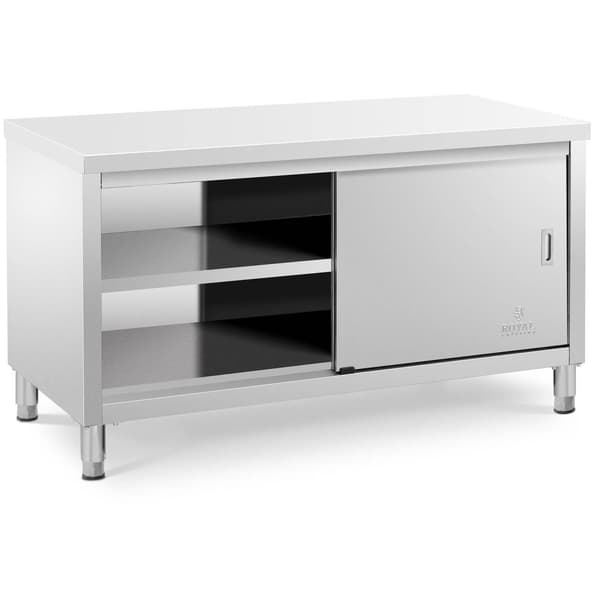 Royal Catering Rostfri arbetsbänk - 150 x 70 x 85 cm - 600 kg lastkapacitet