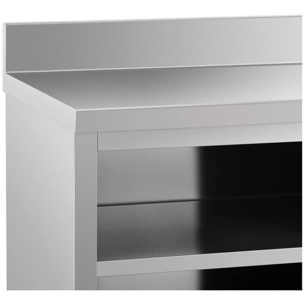 Royal Catering Rostfri arbetsbänk - 150 x 70 x 85 cm - 600 kg lastkapacitet - Med skyddskant