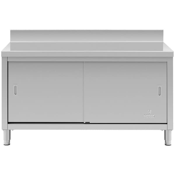 Royal Catering Rostfri arbetsbänk - 150 x 70 x 85 cm - 600 kg lastkapacitet - Med skyddskant