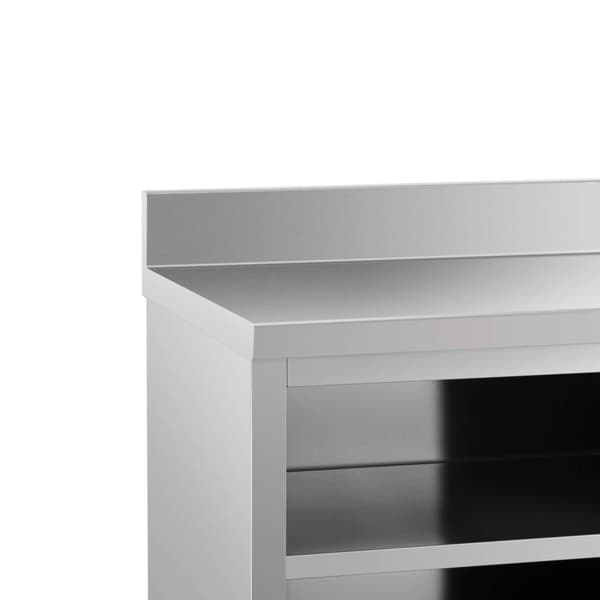 Royal Catering Rostfri arbetsbänk - 150 x 60 x 85 cm - 600 kg lastkapacitet - Med skyddskant