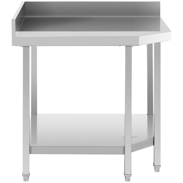 Royal Catering Rostfri arbetsbänk - 90 x 70 cm - Skyddskant - 300 kg