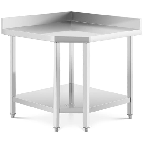 Royal Catering Rostfri arbetsbänk - 90 x 70 cm - Skyddskant - 300 kg