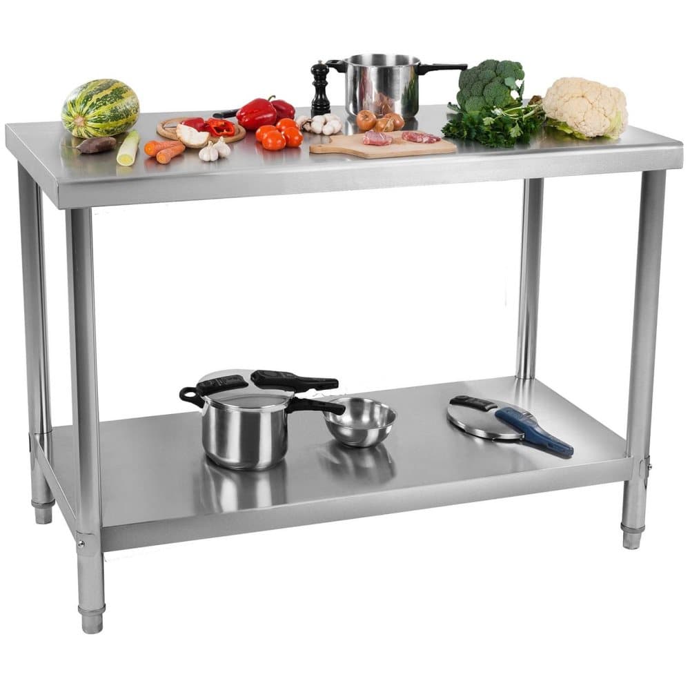 Royal Catering Rostfri arbetsbänk - 120 x 60 cm - 137 kg