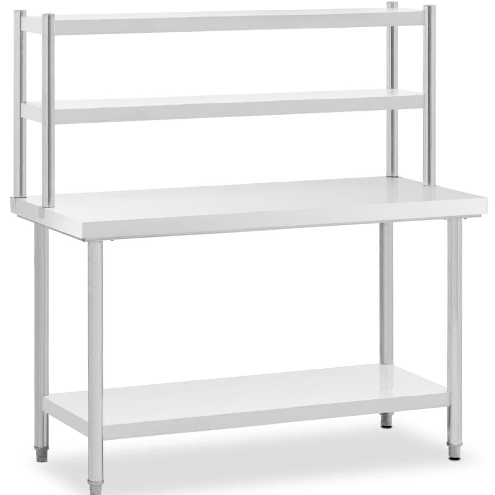 Royal Catering Bord i rostfritt stål med förlängningsbord - 150 x 60 cm - 300 kg - Royal Catering