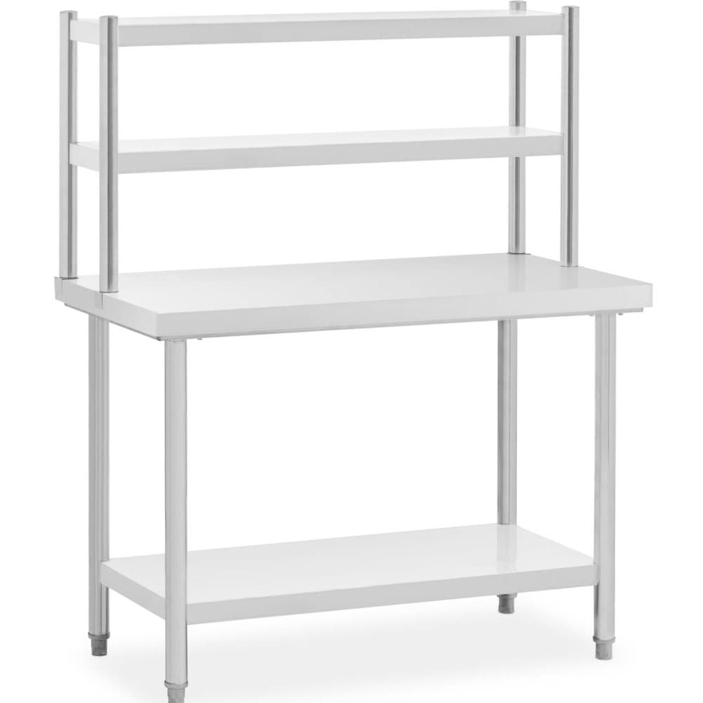 Royal Catering Bord i rostfritt stål med förlängningsbord - 120 x 60 cm - 300 kg - Royal Catering