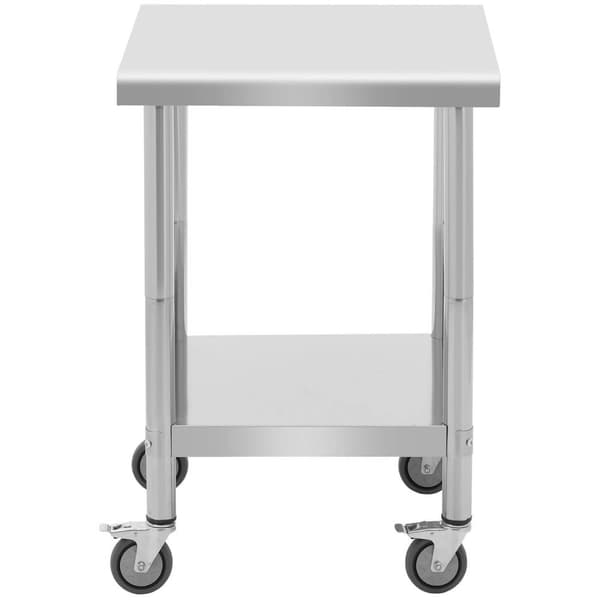 Royal Catering Bord i rostfritt stål med hjul - 60 x 60 cm - 120 kg lastkapacitet - Royal Catering