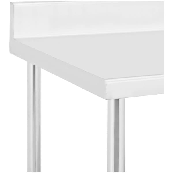 Royal Catering Bord i rostfritt stål med hjul - 70 x 120 cm - bakstycke - 158 kg lastkapacitet - Royal Catering