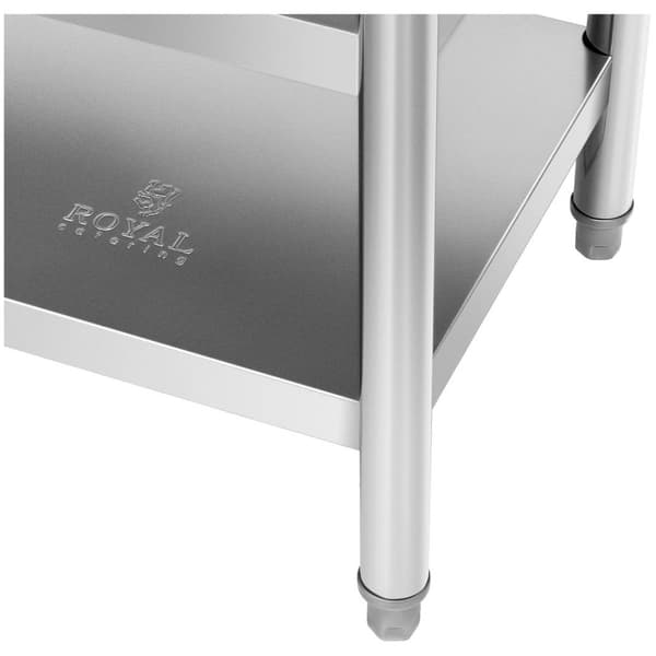 Royal Catering Arbetsbänk i rostfritt stål - 150 x 70 cm - 600 kg - 3 hyllplan