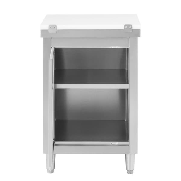 Royal CateringArbetsskåp i rostfritt stål - 60 x 60 cm - 500 kg lastkapacitet - Inkl. skärbräda - Royal Catering