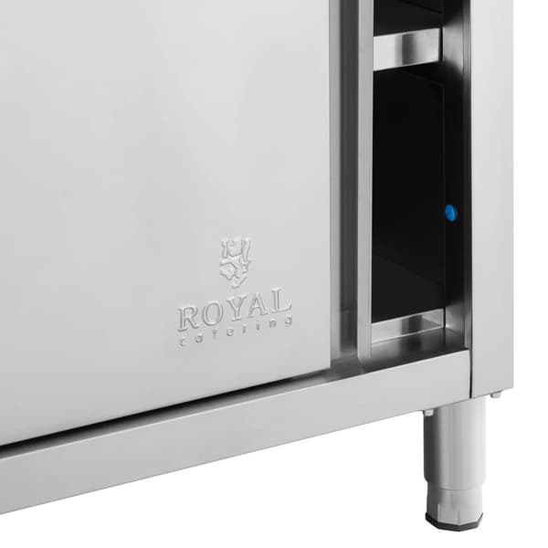 Royal Catering - Arbetsskåp i rostfritt stål - ECO - 180 x 80 cm - 500 kg