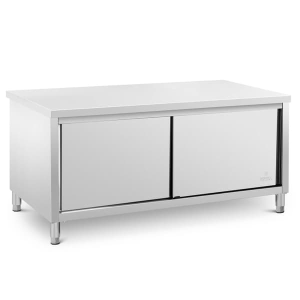 Royal Catering - Arbetsskåp i rostfritt stål - ECO - 180 x 80 cm - 500 kg