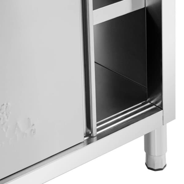 Royal Catering - Arbetsskåp i rostfritt stål - Genomgående - ECO - 160 x 60 cm - 500 kg