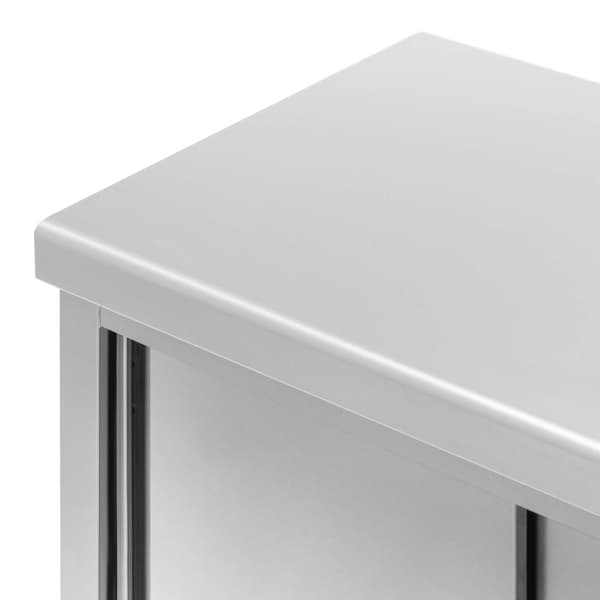 Royal Catering - Arbetsskåp i rostfritt stål - Genomgående - ECO - 100 x 60 cm - 500 kg