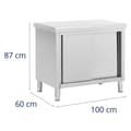 Miniatyrbild 6 av 6: Royal Catering - Arbetsskåp i rostfritt stål - Genomgående - ECO - 100 x 60 cm - 500 kg