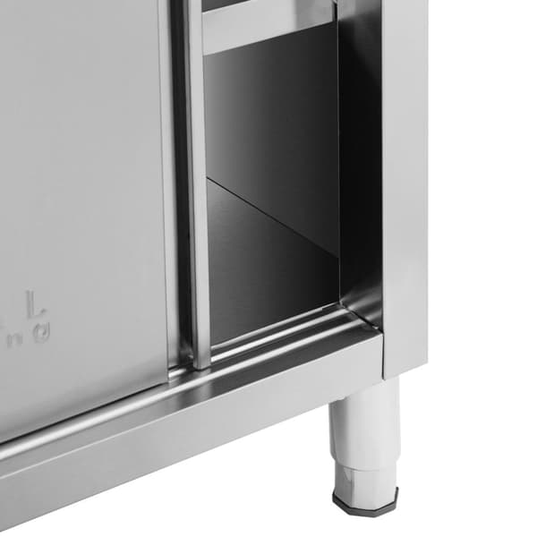 Royal Catering - Arbetsskåp i rostfritt stål - Genomgående - ECO - 100 x 60 cm - 500 kg