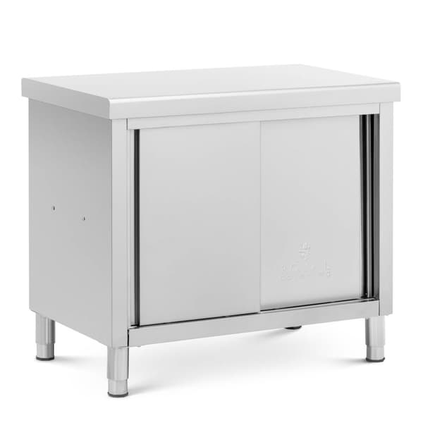 Royal Catering - Arbetsskåp i rostfritt stål - Genomgående - ECO - 100 x 60 cm - 500 kg