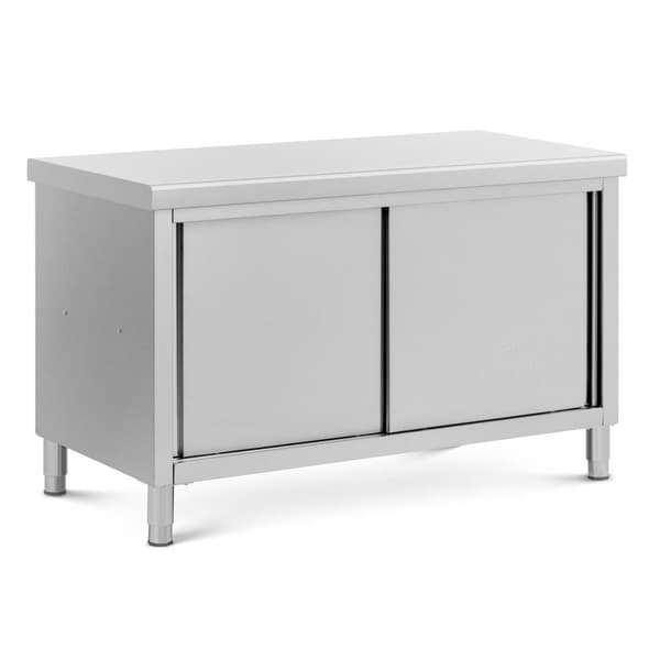 Royal Catering - Arbetsskåp i rostfritt stål - Genomgående - ECO - 140 x 70 cm - 500 kg