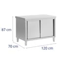 Miniatyrbild 6 av 6: Royal Catering - Arbetsskåp i rostfritt stål - Genomgående - ECO - 120 x 70 cm - 500 kg