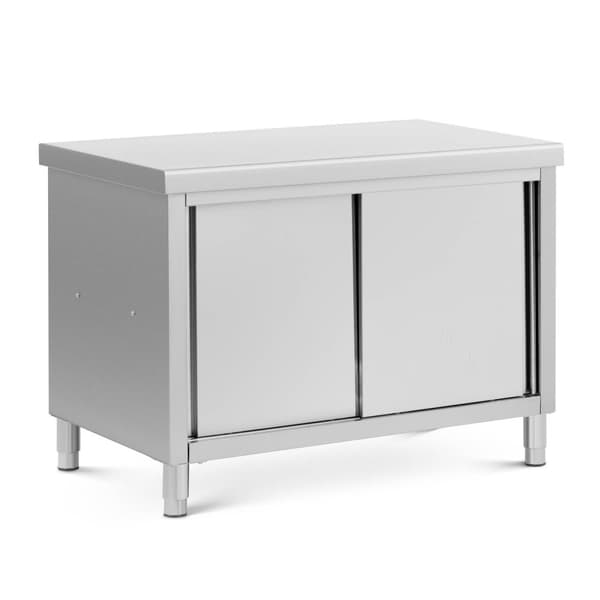 Royal Catering - Arbetsskåp i rostfritt stål - Genomgående - ECO - 120 x 70 cm - 500 kg
