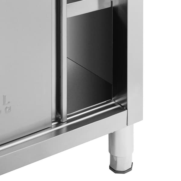 Royal Catering - Arbetsskåp i rostfritt stål - Genomgående - ECO - 180 x 70 cm - 500 kg